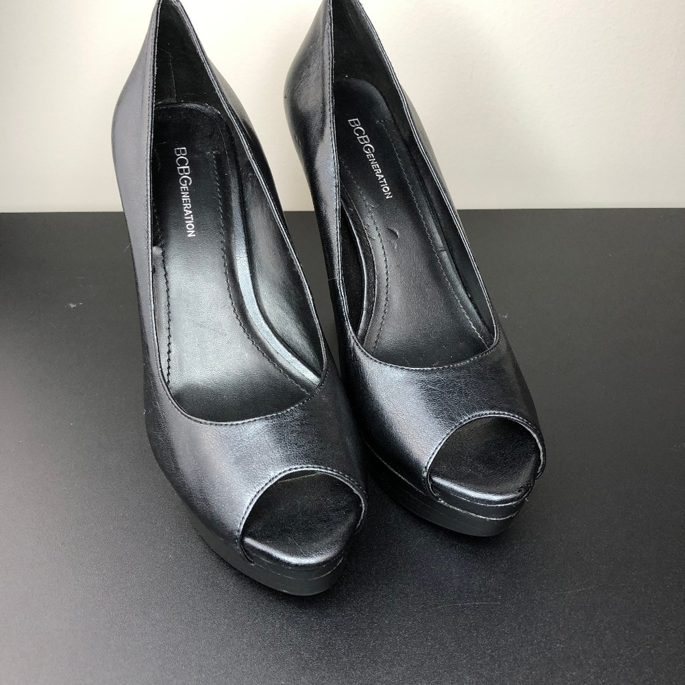 BCBGeneration Platform Stiletto pump, peep toe, 8